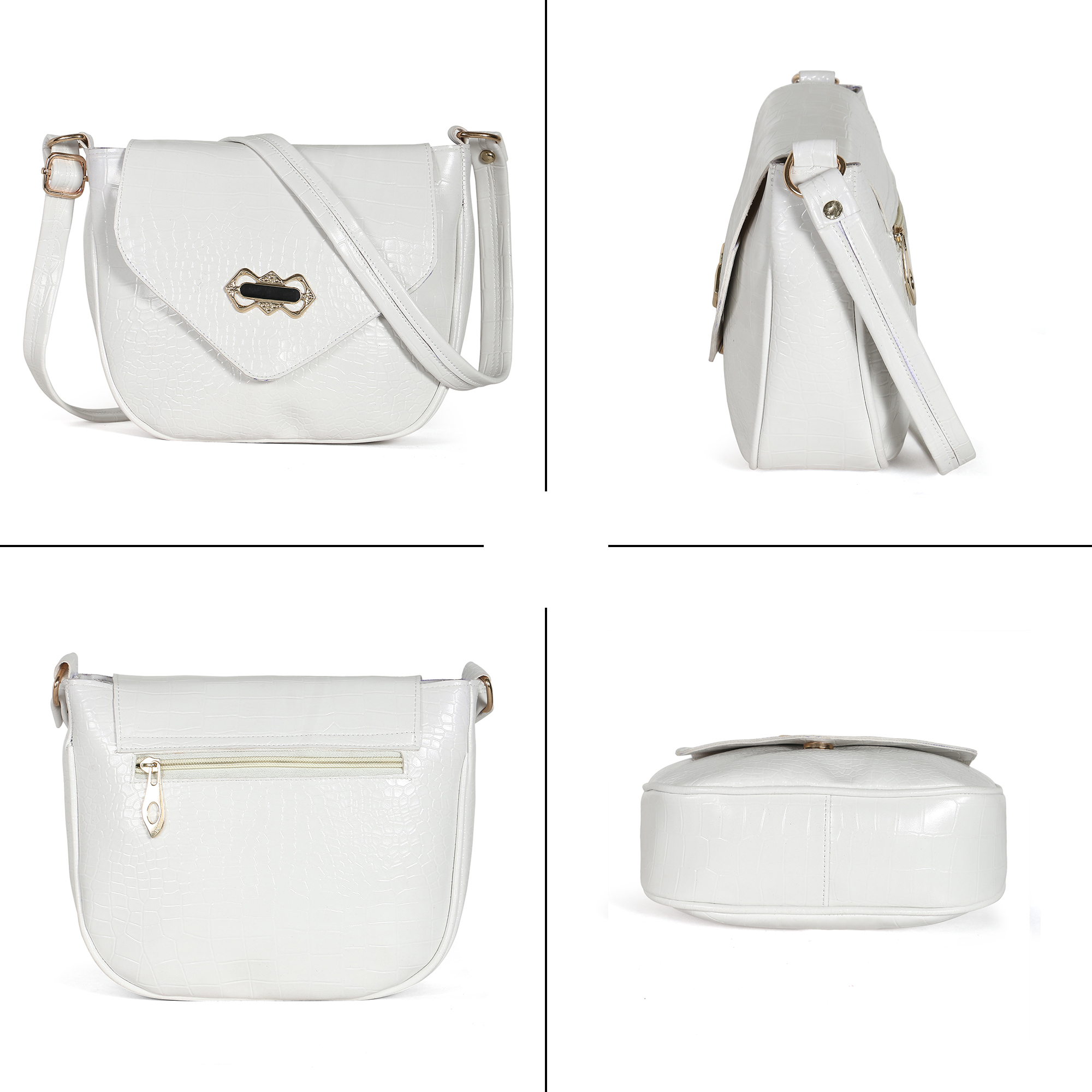 Sling Croco White Bag